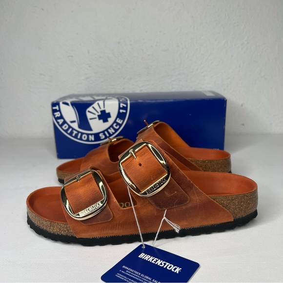 NWB Birkenstock Arizona big buckle sandal orange - Picture 6 of 10